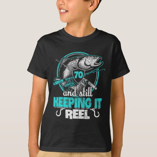 70e Gevist Grappig Verjaardag Shirt Visser Keepin (Voorkant)