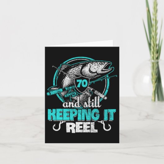 70e Gevist Grappig Verjaardag Shirt Visser Keepin Kaart (Voorkant)