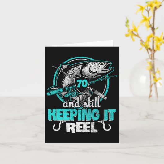 70e Gevist Grappig Verjaardag Shirt Visser Keepin Kaart (Gele Bloem)