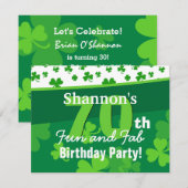 70e Geweldige verjaardag groene shamrocks G002G Kaart (Voorkant / Achterkant)