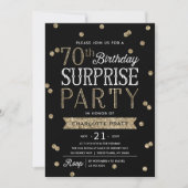 70e Glitter Confetti Surprise Party Invitation Kaart (Voorkant)