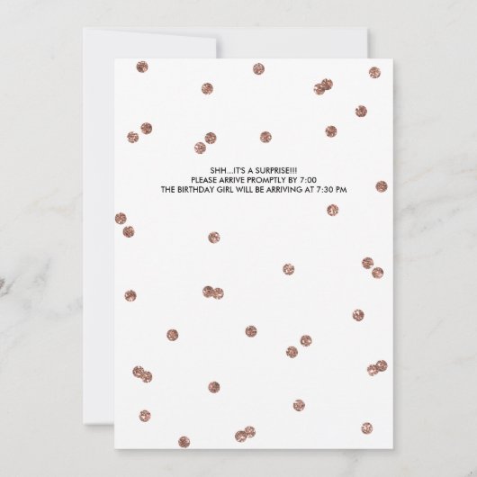 70e Glitter Confetti Surprise Party Invitation Kaart (Achterkant)