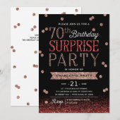 70e Glitter Confetti Surprise Party Invitation Kaart (Voorkant / Achterkant)