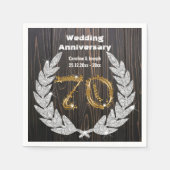 70e Gold & Diamond Laurel Wedding Jubileum Nap Servet (Voorkant)