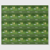 70e Golf Birthday met golfbal op groen gras Cadeaupapier (Vlak)