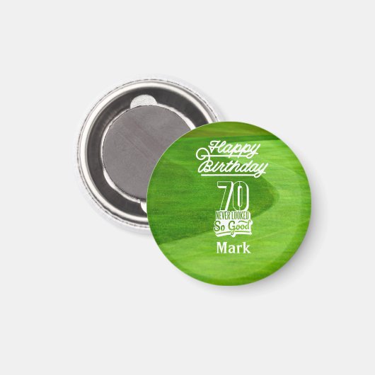 70e Golfverjaardag voor golfer op groen gras Magneet (Voorkant / Achterkant)