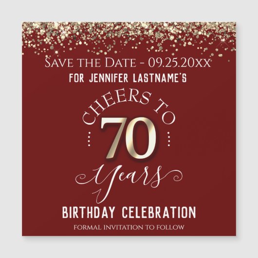 70e gouddag Sparen de Datum Magnet (Voorkant)