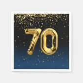 70e gouden ballonnen en Confetti Napkins Servet (Voorkant)