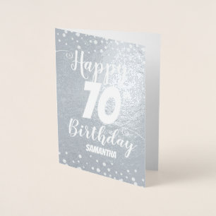 70e Happy Birthday Custom Foil-kaart Folie Kaarten