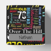 70e Happy BIrthday in een graffiti-stijl Bedankdoosjes (Bovenkant)