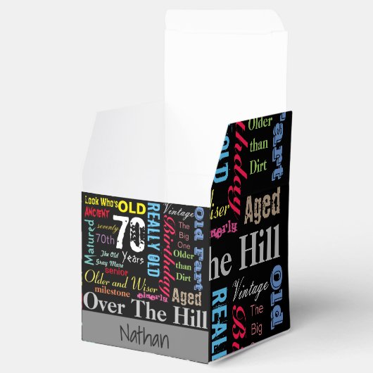 70e Happy BIrthday in een graffiti-stijl Bedankdoosjes (Geopend)