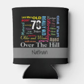 70e Happy BIrthday in een graffiti-stijl Blikjeskoeler (Achterkant)