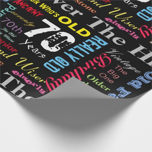 70e Happy Birthday in een graffiti-stijl Cadeaupapier (Hoek)