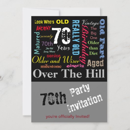 70e Happy Birthday in een graffiti-stijl Kaart (Voorkant)