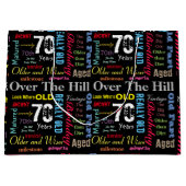 70e Happy BIrthday in een graffiti-stijl Large Cadeautasje (Voorkant)