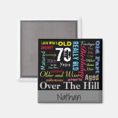 70e Happy BIrthday in een graffiti-stijl Magneet (Voorkant / Achterkant)