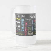 70e Happy Birthday in een graffiti-stijl Matglas Bierpul (Voorkant links)