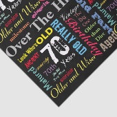 70e Happy BIrthday in een graffiti-stijl Tissuepapier (Detail)