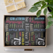 70e Happy BIrthday in een graffiti-stijl Tissuepapier (Geschenk)