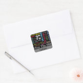 70e Happy Birthday in een graffiti-stijl Vierkante Sticker (Envelop)