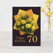 70e Happy Birthday Kaart - Gele narcissen (Gele Bloem)