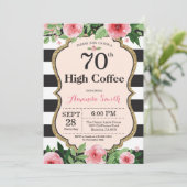 70e High Coffee Dames. Bloemig Goud Zwart Kaart (Staand voorkant)