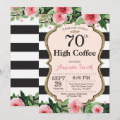 70e High Coffee Dames. Bloemig Goud Zwart Kaart (Voorkant / Achterkant)