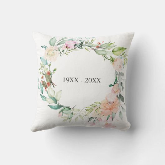 70e Huwelijksjubileum Rozen Bloemen Kussen (Achterkant)