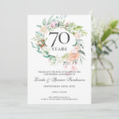 70e huwelijksverjaardag rozen bloemenslinger save the date (Staand voorkant)
