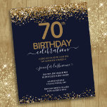 70e jaarlijkse uitnodiging tot inschrijving op de<br><div class="desc">Elegant Faux Gold glitter met de scherpende confetti hoogtepunten op de boven- en ondergrens. Alle tekst kan worden aangepast en kan eenvoudig worden gewijzigd voor uw eigen wensen. Geweldig elegante sjabloon voor 70ste verjaardag.</div>