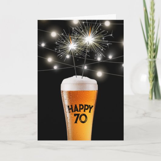 70e jaarsparkler in bier kaart (Voorkant)