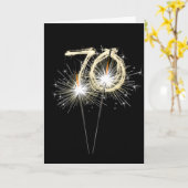 70e jaarsparklers op zwart kaart (Gele Bloem)