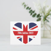 70e Jubilee 2022 Briefkaart vlag Engeland (Staand voorkant)