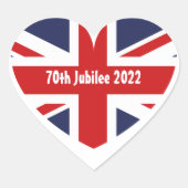 70e Jubilee 2022 Britse vlag Hart Sticker (Voorkant)
