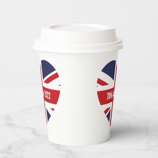 70e Jubilee 2022 Britse vlag Papieren Bekers (Links)