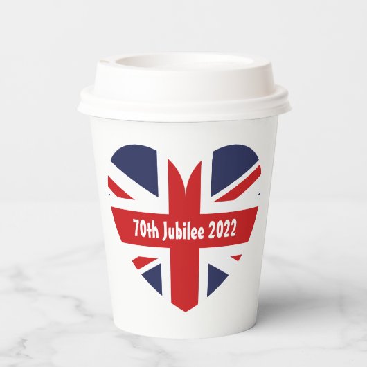 70e Jubilee 2022 Britse vlag Papieren Bekers (Achterkant)