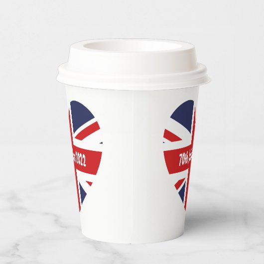 70e Jubilee 2022 Britse vlag Papieren Bekers (Rechts)