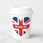 70e Jubilee 2022 Britse vlag Papieren Bekers (Voorkant)