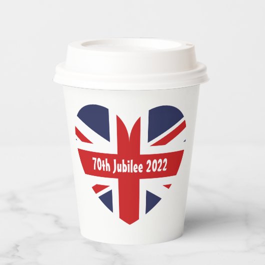 70e Jubilee 2022 Britse vlag Papieren Bekers (Voorkant)