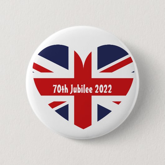 70e Jubilee 2022 Britse vlag Ronde Button 5,7 Cm (Voorkant)