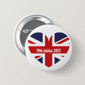 70e Jubilee 2022 Britse vlag Ronde Button 5,7 Cm (Voorkant /achterkant)