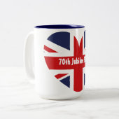 70e Jubilee 2022 Britse vlag Tweekleurige Koffiemok (Voorkant links)