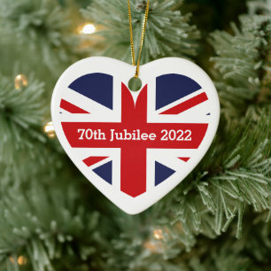 70e Jubilee 2022/Engelstalige vlag Keramisch Ornament