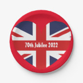 70e Jubilee 2022 Engelstalige vlag Papieren Bordje (Voorkant)