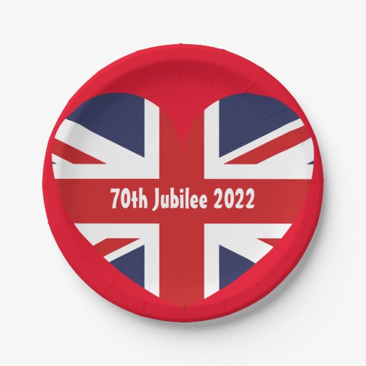 70e Jubilee 2022 Engelstalige vlag Papieren Bordje (Voorkant)