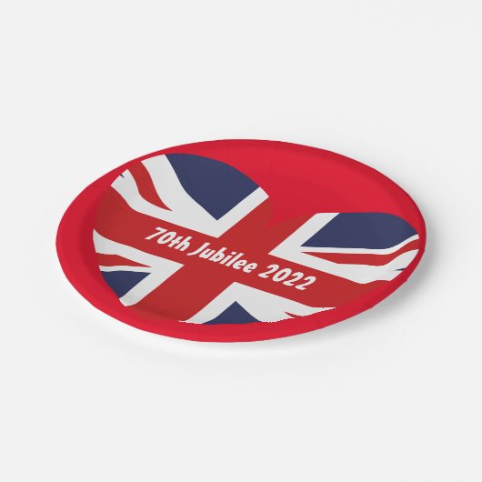 70e Jubilee 2022 Engelstalige vlag Papieren Bordje (Gekanteld)