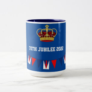 70e Jubilee 2022 Mok van kroon blauw-toon-koffie