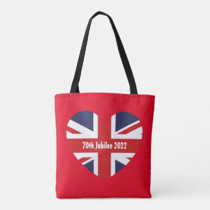 70e Jubilee 2022 Rode Britse vlag Tote Bag