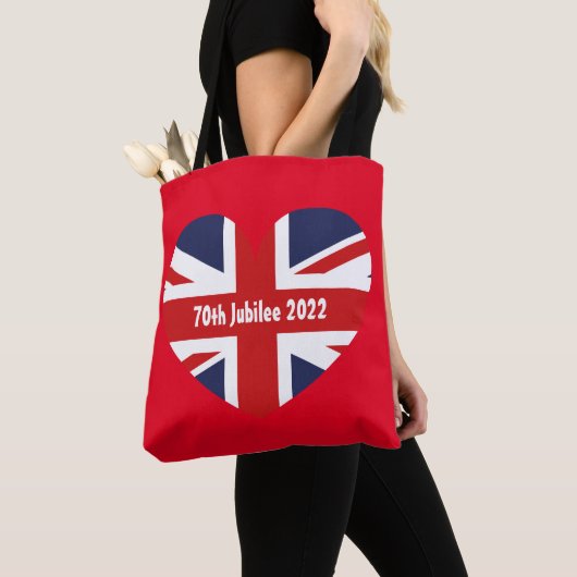 70e Jubilee 2022 Rode Britse vlag Tote Bag (Dichtbij)