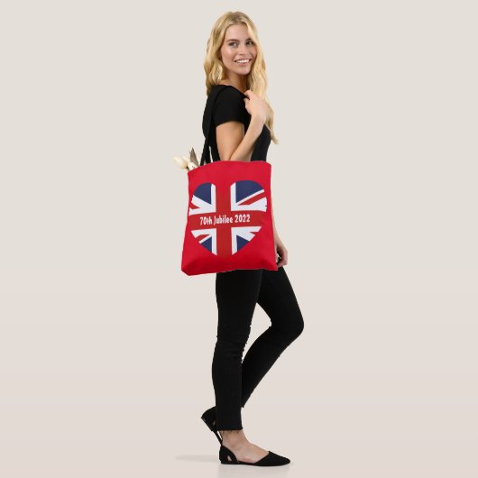 70e Jubilee 2022 Rode Britse vlag Tote Bag (Op model)